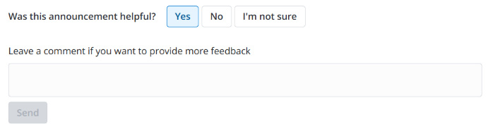 Announcement feedback