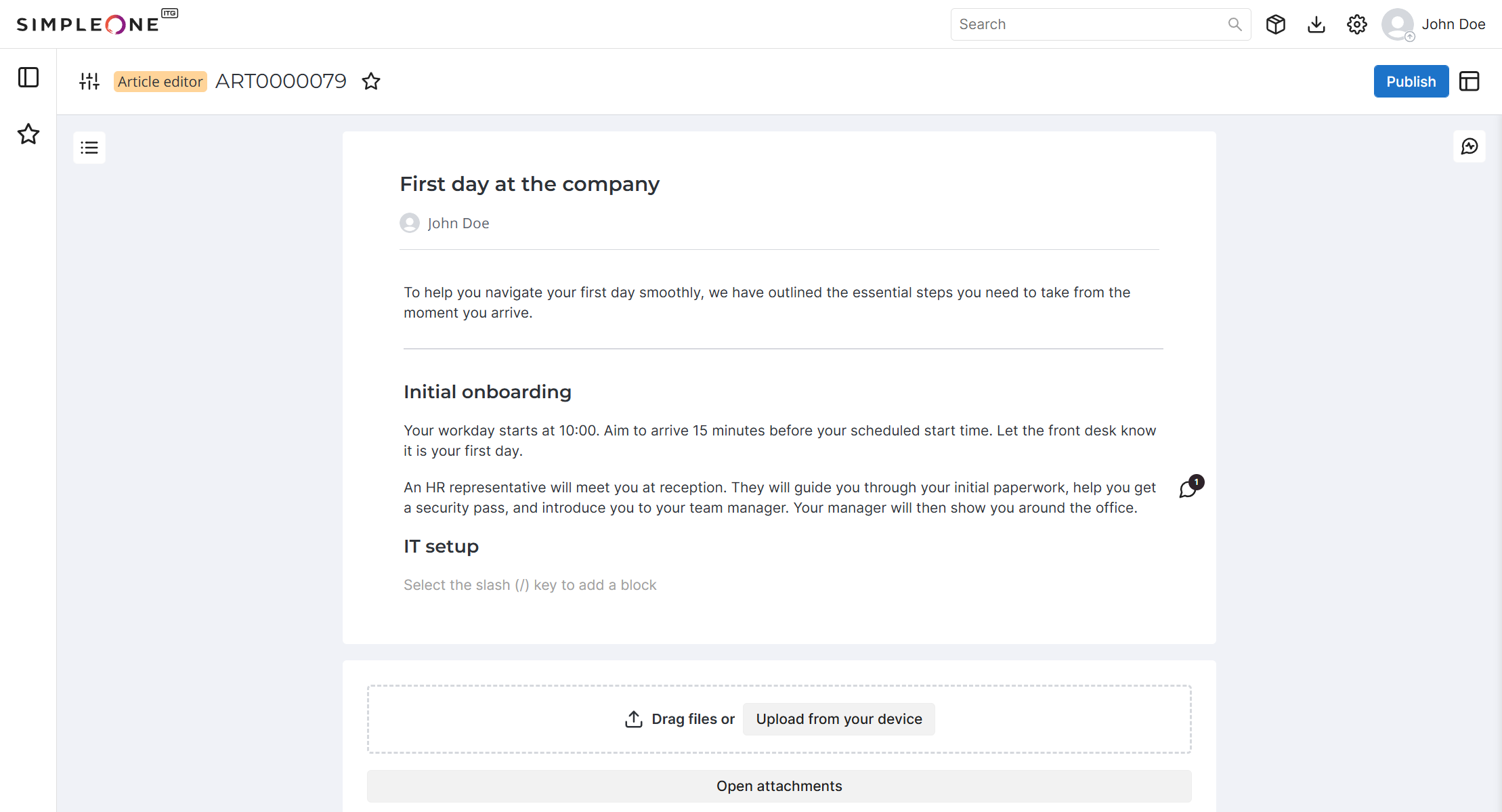 Article editor