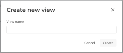 Create new view modal window