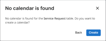 No calendar found modal window